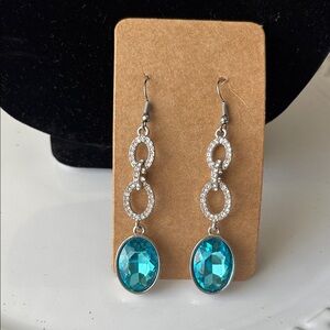 Elegant Silver and Blue Dangle Earrings